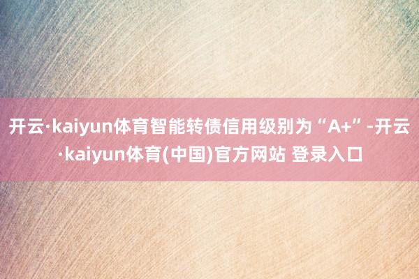 开云·kaiyun体育智能转债信用级别为“A+”-开云·kaiyun体育(中国)官方网站 登录入口
