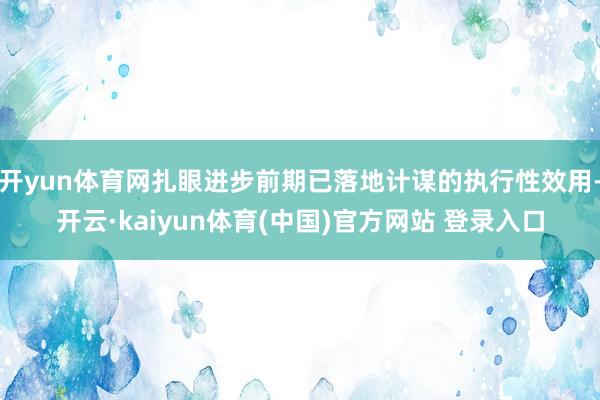 开yun体育网扎眼进步前期已落地计谋的执行性效用-开云·kaiyun体育(中国)官方网站 登录入口